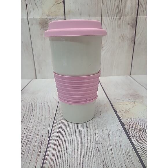 Dana Buchman Kohl's Cares Breast Cancer Awareness Tumbler and Lid White Pink - Picture 2 of 7